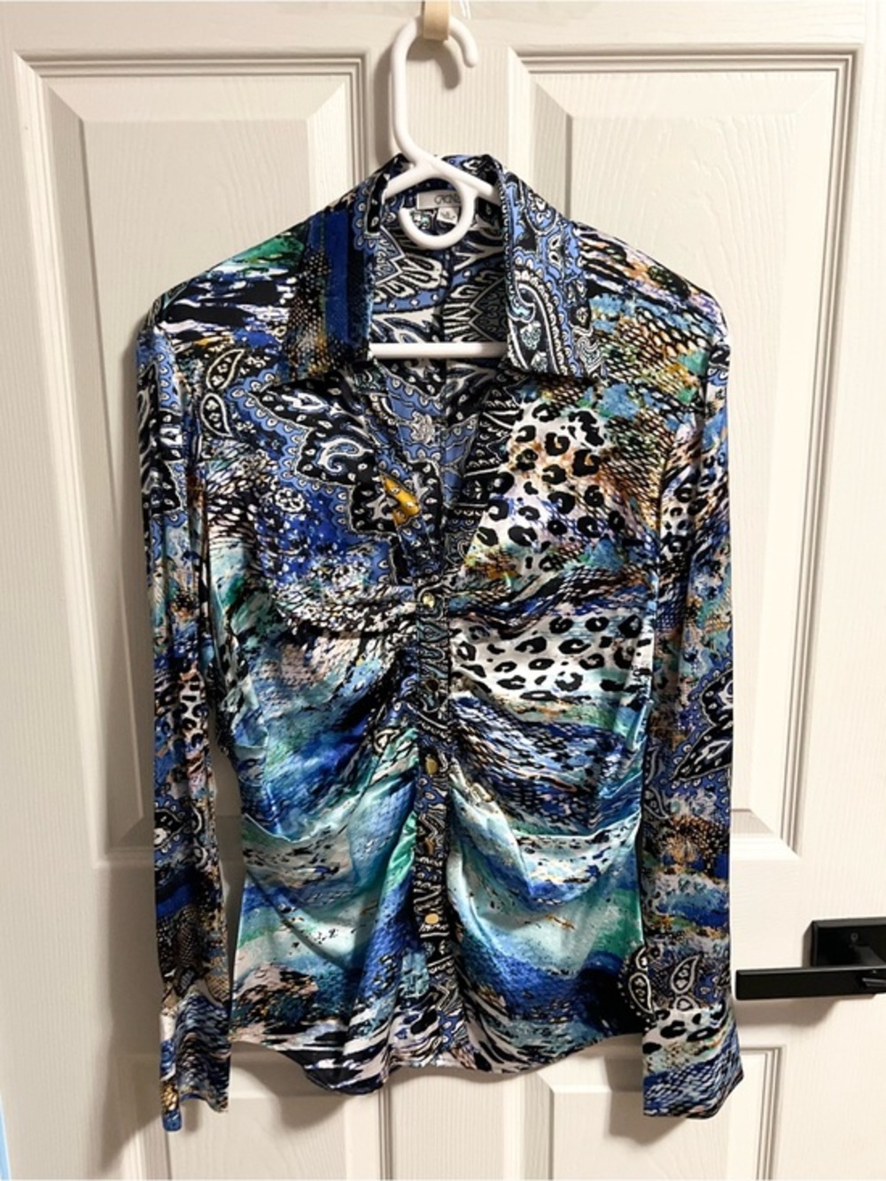 CACHE Silk Long Sleeve Top size L